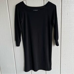 Norma Kamali Stretch Jersey Knit Dress Knee Length Black Size XS